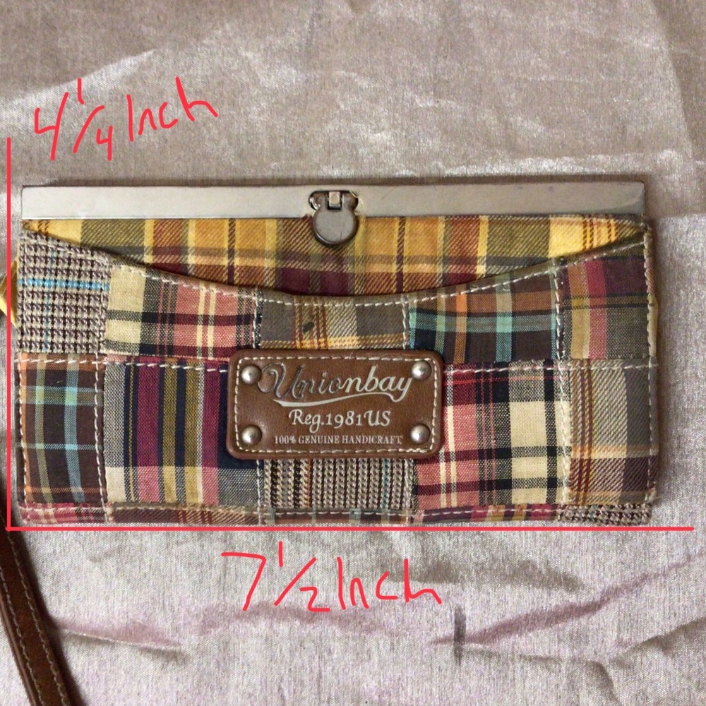Vintage Union Bay Women’s Plaid Wallet With Strap